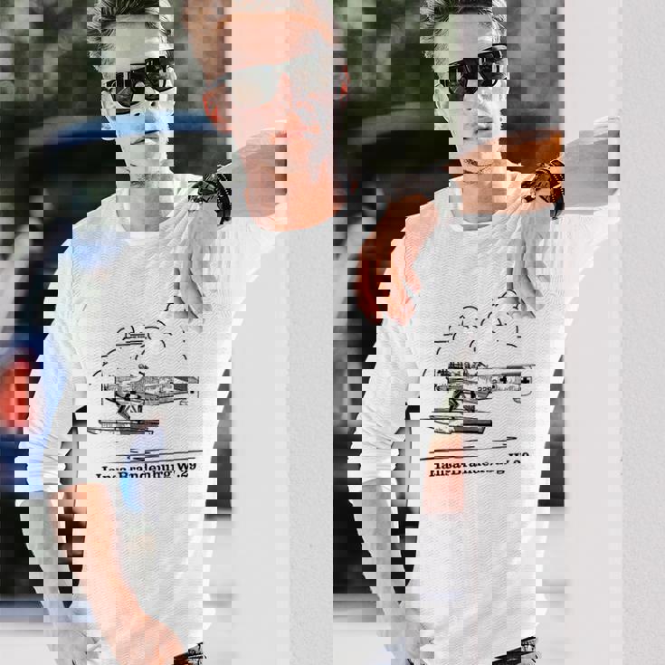 ハンザ ブランデンブルク W29 ドイツ水上飛行機 空飛ぶ雲 長袖Tシャツ 彼への贈り物