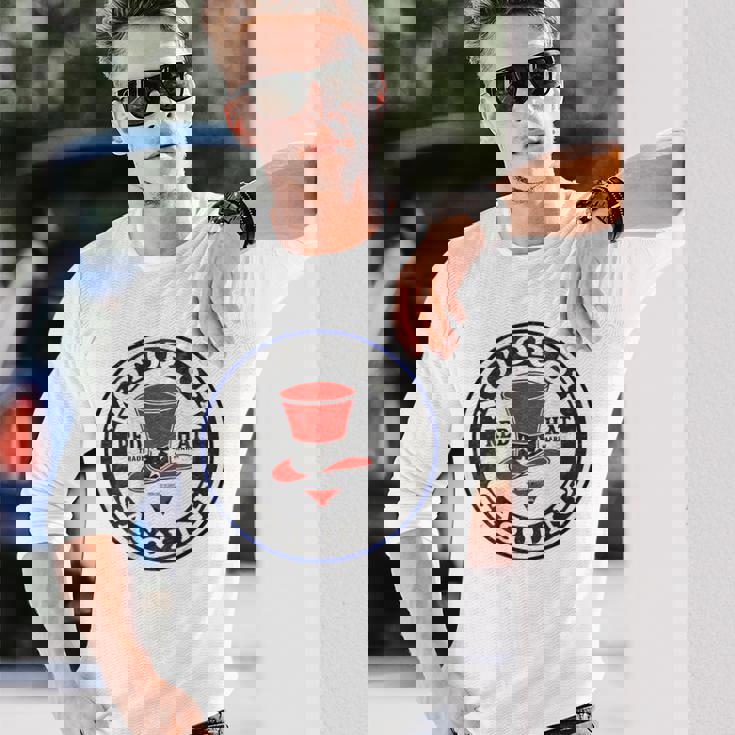 バックプリントのみ レトロ ビンテージ ガソリンスタンド レッドハット モーターオイル 長袖Tシャツ 彼への贈り物