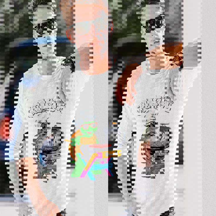 バーベキュー ヒキガエル 面白い 亀 バーベキュー ジャンパー 面白い 長袖Tシャツ 彼への贈り物