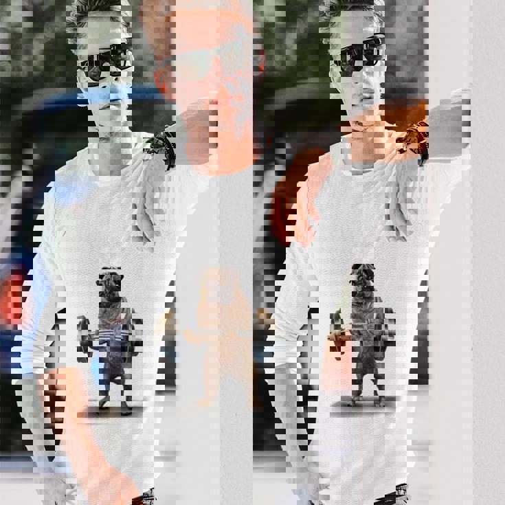 パグ の 筋トレ ついてこれないなら家に帰れ いぬ 犬 長袖Tシャツ 彼への贈り物