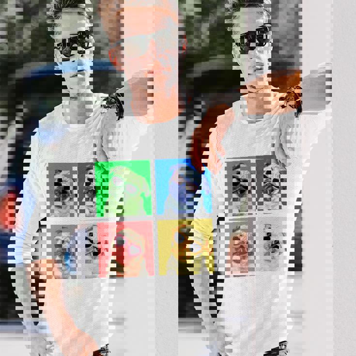 パグ 面白いtシャツ 犬 かわいい メンズ 子供 おもしろ 服 雑貨 グッズ ネタ わんこ イヌ 黒パグ 長袖tシャツ 長袖Tシャツ 彼への贈り物