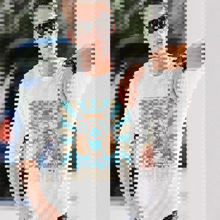 パピバラ おもしろカピバラ 最高のお父さん 父の日 カピバラ 長袖tシャツ 長袖Tシャツ 彼への贈り物