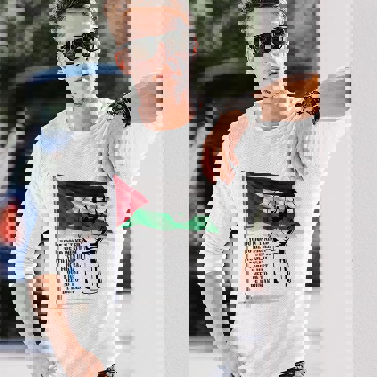 パレスチナフリーパレスチナフリーガザパレスチナ国旗 長袖Tシャツ 彼への贈り物