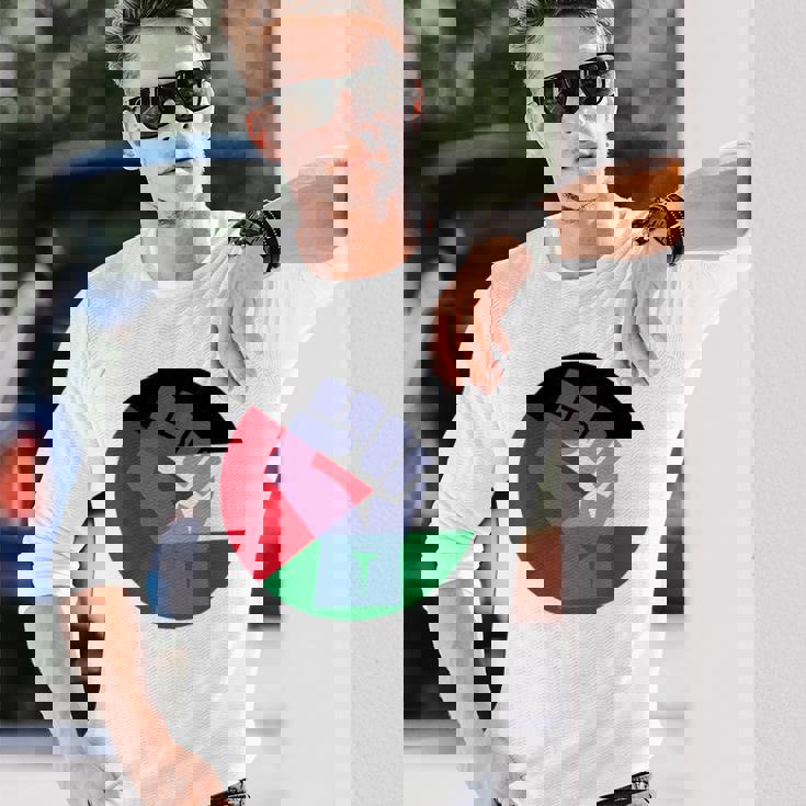 パレスチナ製フリーパレスチナスタンド 長袖Tシャツ 彼への贈り物