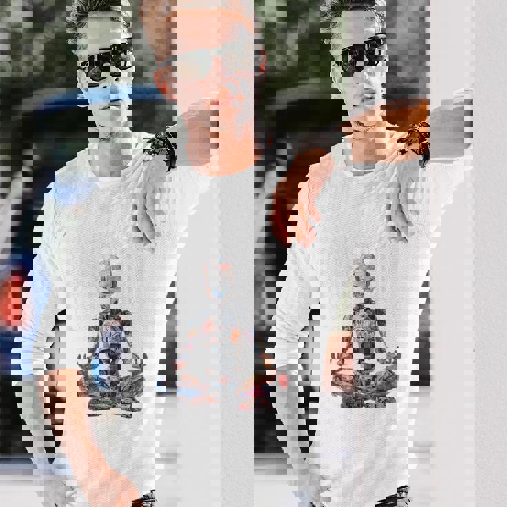 ヒップホップ ヴィンテージ エッジー アーバン Y2k Hip Hopバックプリント ストリートウェア ロボット 長袖Tシャツ 彼への贈り物