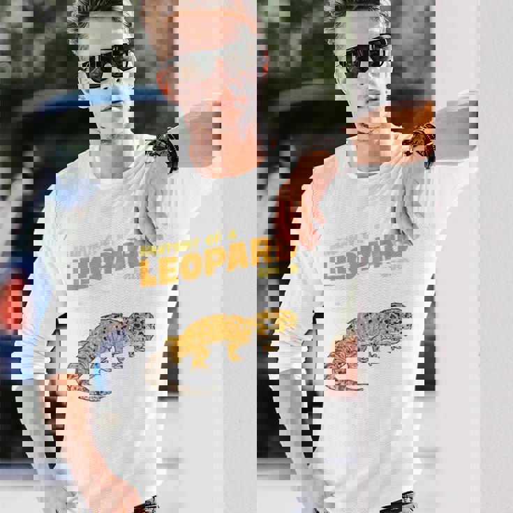 ヒョウ爬虫類ヤモリの解剖学 長袖Tシャツ 彼への贈り物