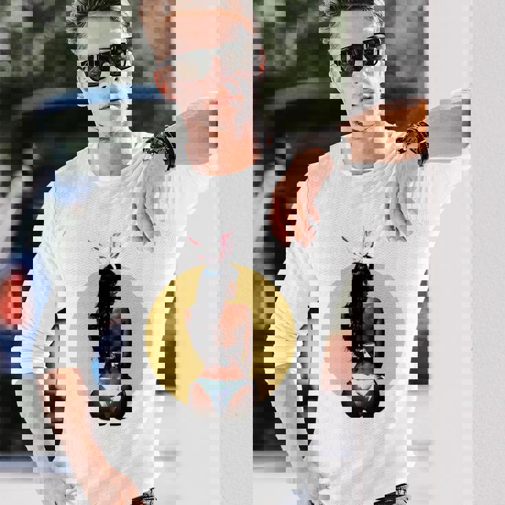 ピンナップ セクシー ブラウンスキン イースターバニー ガールズ ヴィンテージ メンズ レディース 長袖tシャツ 長袖Tシャツ 彼への贈り物