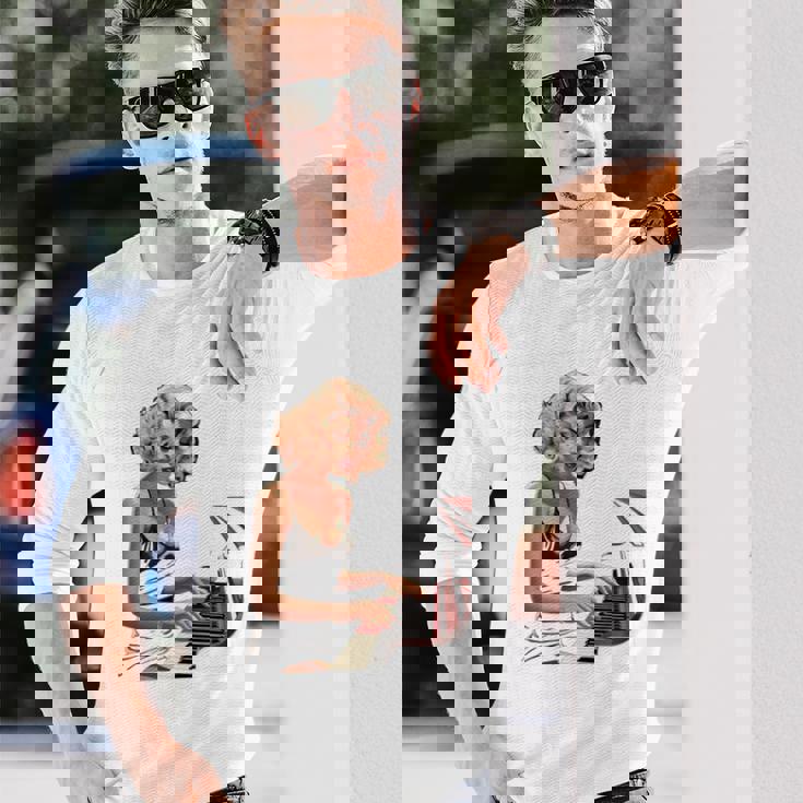 ピンナップガール ピアノ ピアニスト ヴィンテージ 長袖tシャツ 長袖Tシャツ 彼への贈り物