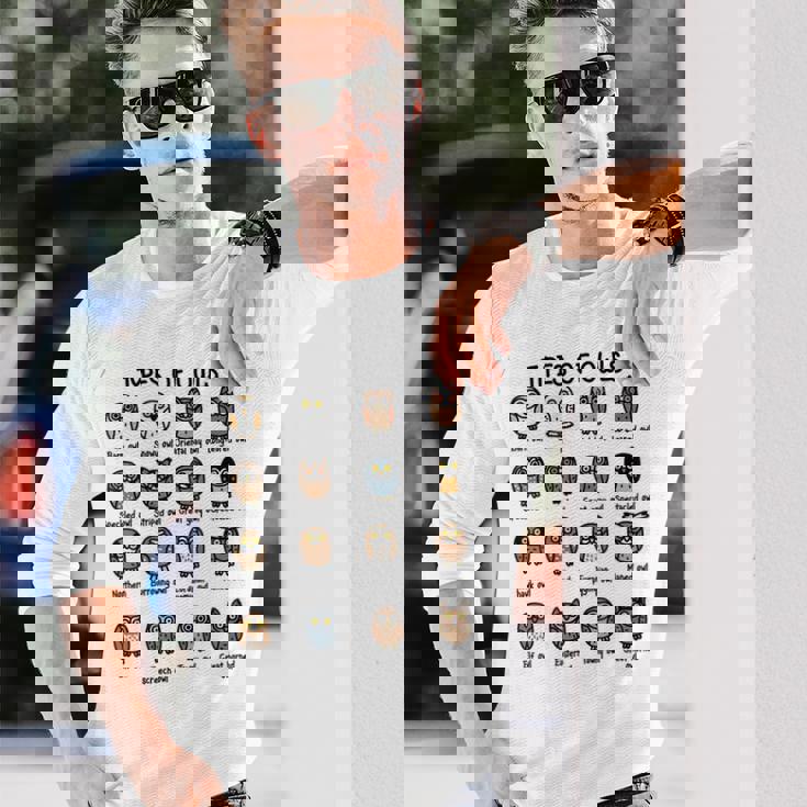 フクロウのコレクションタイプ かわいいフクロウ愛好家向け 長袖Tシャツ 彼への贈り物