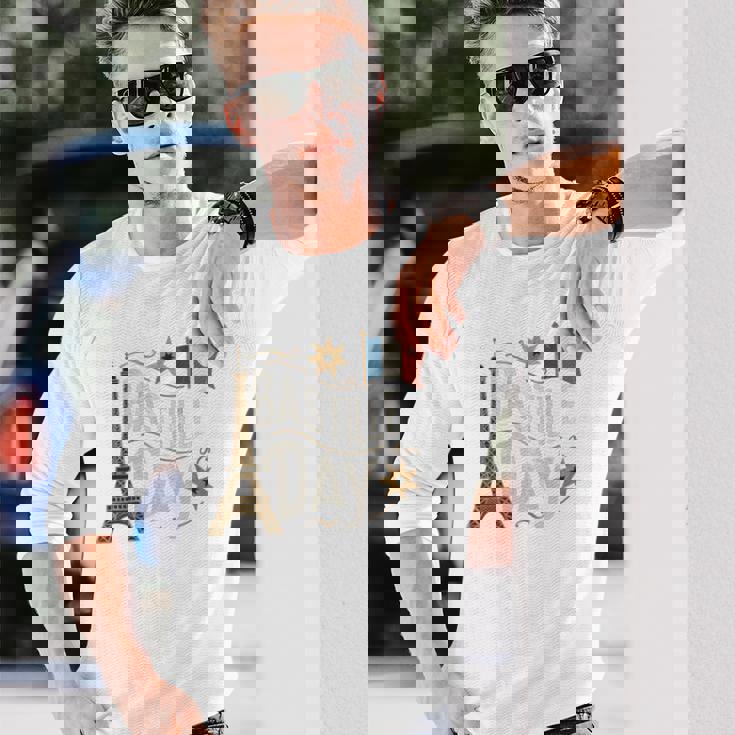 フランスの国旗 ヴィンテージ バスティーユの日 2019 パリ 1789 フランス 長袖tシャツ 長袖Tシャツ 彼への贈り物