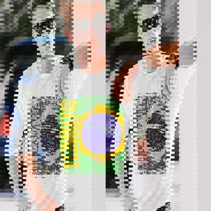 ブラジル 旗 大 国旗 メンズ レディース キッズ ブラジル 長袖Tシャツ 彼への贈り物