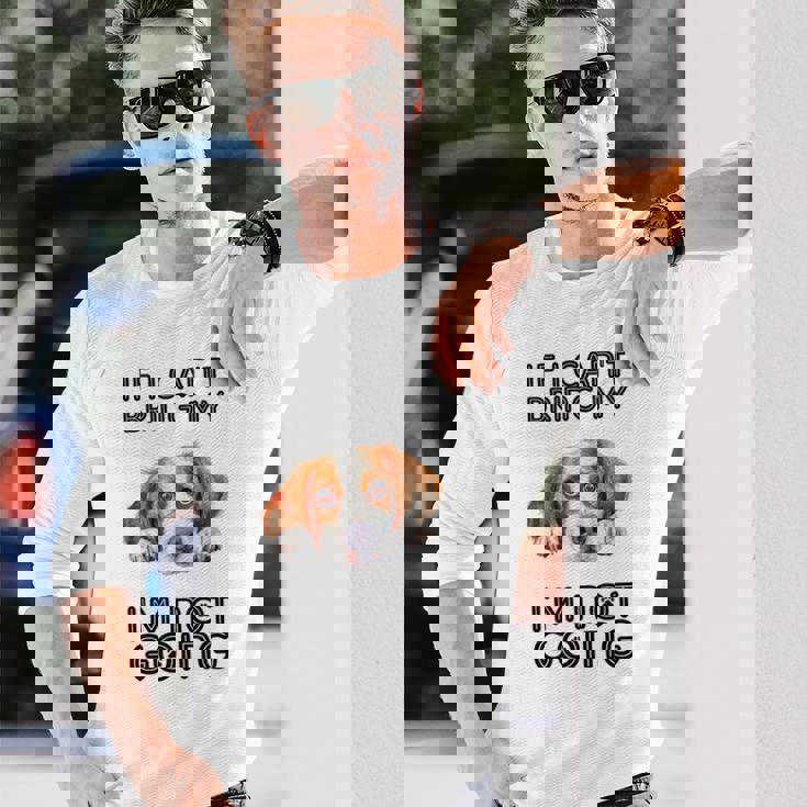 ブリタニー・スパニエル犬を連れて行けないなら行かない 長袖Tシャツ 彼への贈り物