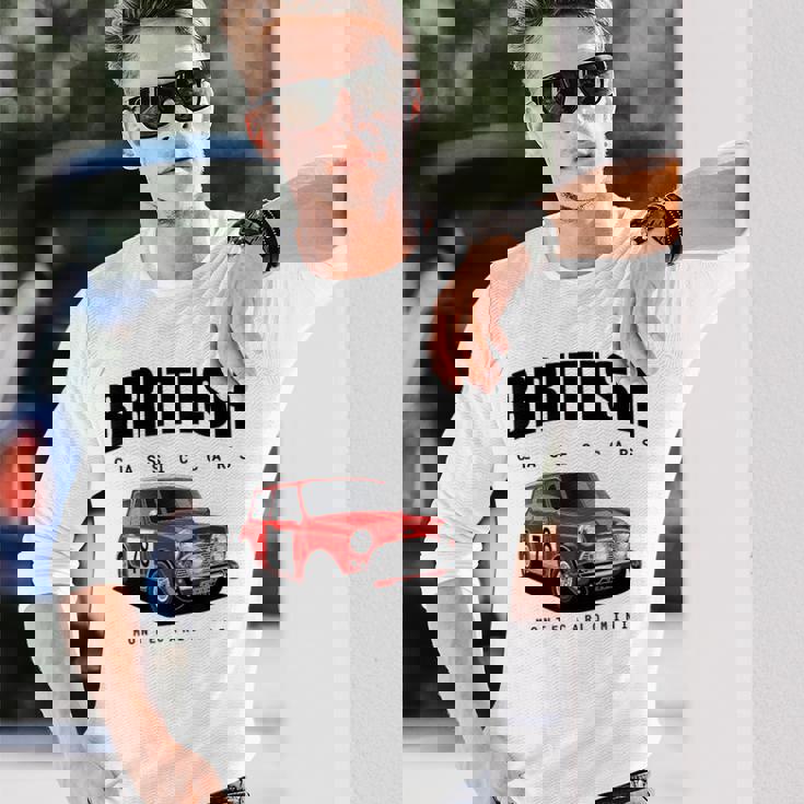ブリティッシュクラシックスポーツカーズ 有名なラリーミニ 長袖Tシャツ 彼への贈り物