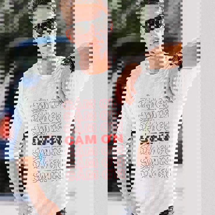 ベトナム語ありがとうベトナム 長袖Tシャツ 彼への贈り物