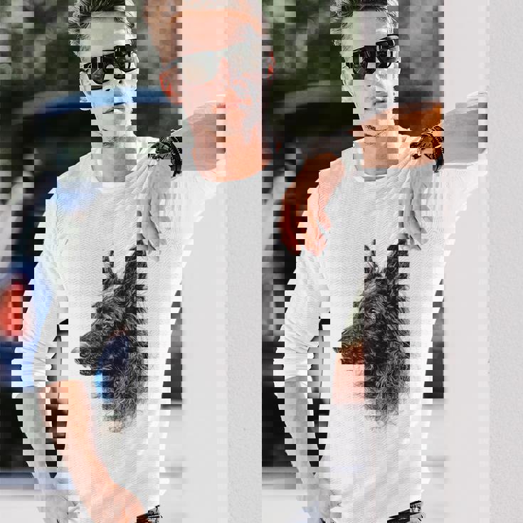 ベルギーシェパード 犬 グラフィック ペットアート ベルギーシェパード 長袖Tシャツ 彼への贈り物