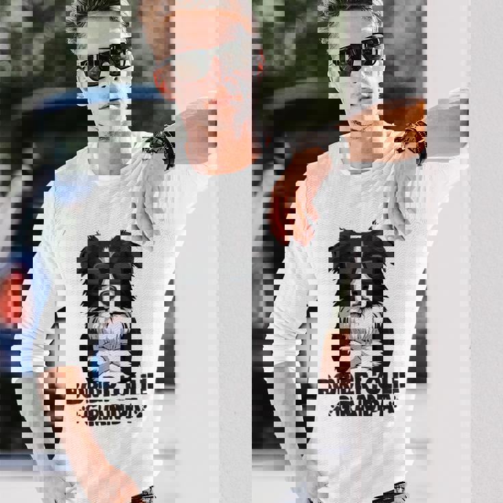 ボーダーコリー 犬 おじいちゃん 長袖Tシャツ 彼への贈り物