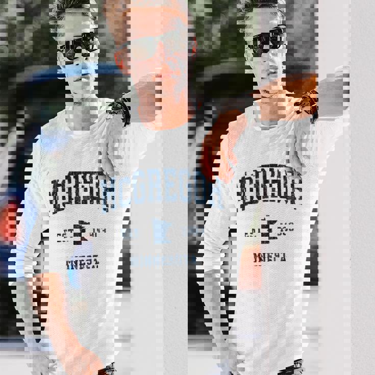 マクレガー ミネソタ Mn ヴィンテージ アスレチック ネイビー スポーツデザイン 長袖tシャツ 長袖Tシャツ 彼への贈り物