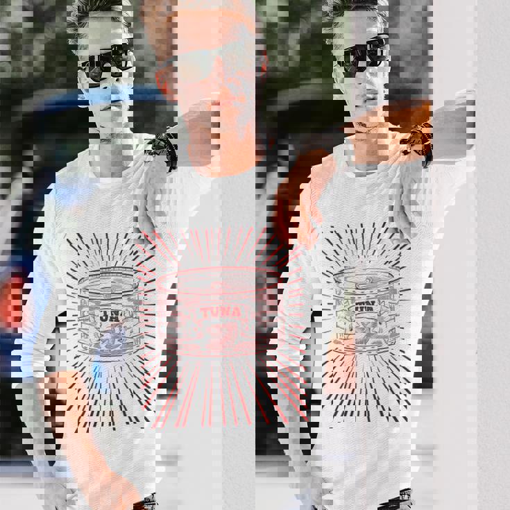 マグロ缶 長袖Tシャツ 彼への贈り物