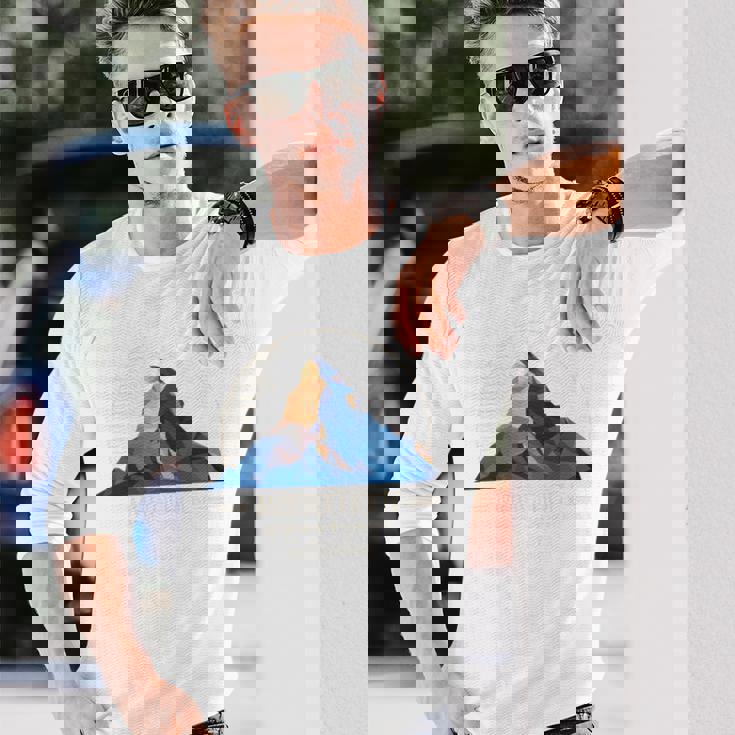 マッターホルン山 ツェルマット ハイキング スイス ギフト 長袖tシャツ 長袖Tシャツ 彼への贈り物