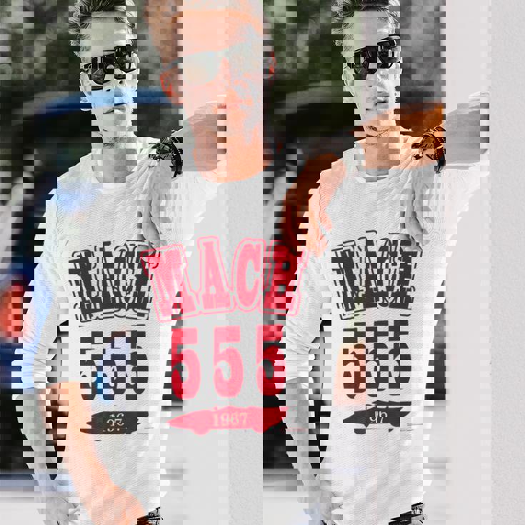 マッハgogogo カレッジデザイン 長袖Tシャツ 彼への贈り物