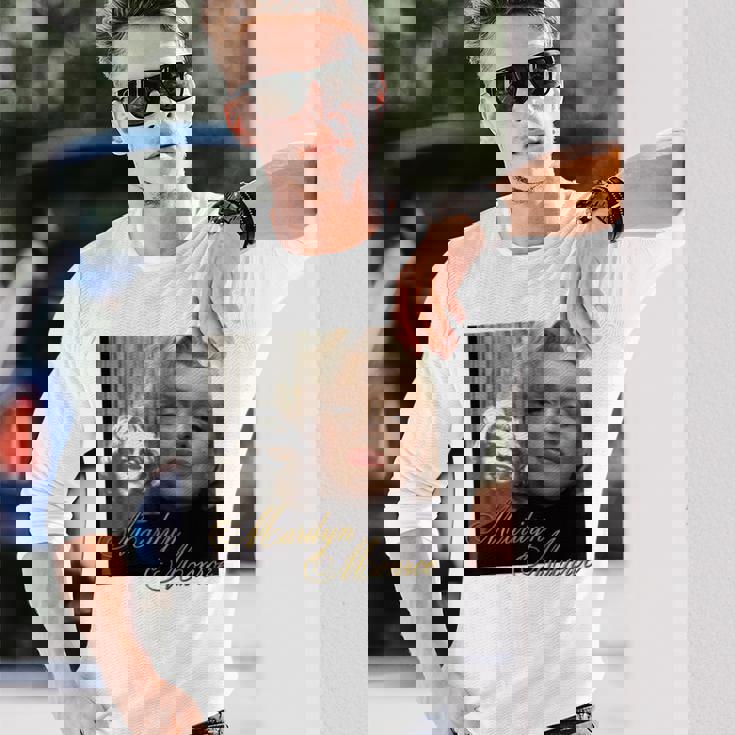 マリリンモンロー_004 長袖tシャツ 長袖Tシャツ 彼への贈り物