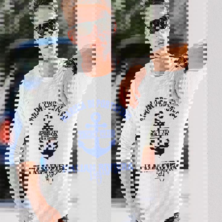 マリーナ・ディ・ポルトフィーノ イタリアン リビエラ ヨットクラブ ボートバケーション 長袖Tシャツ 彼への贈り物