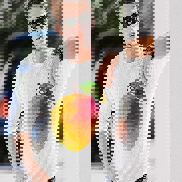 マンゴーフルーツモチーフアートマンゴー 長袖Tシャツ 彼への贈り物