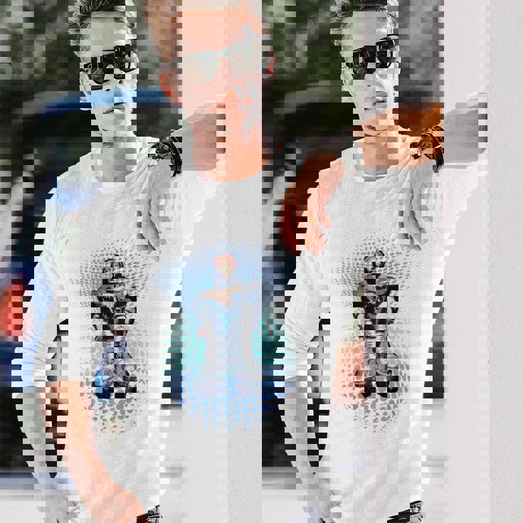 マービンゲイ_002_Back Printed 長袖Tシャツ 彼への贈り物