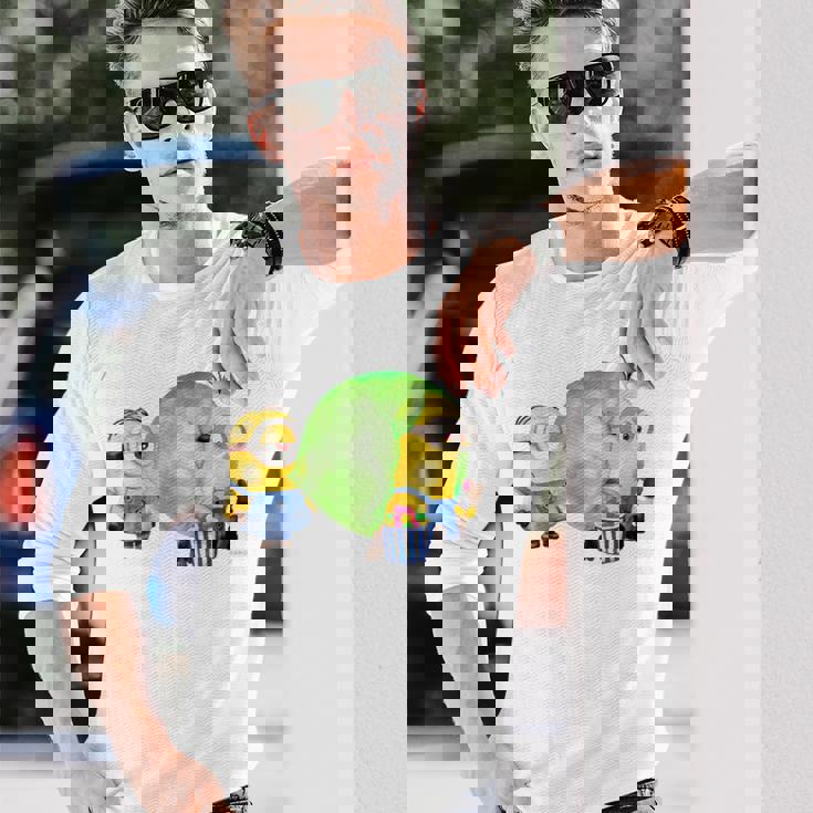 ミニオン Water Colorballoongum Green 長袖Tシャツ 彼への贈り物