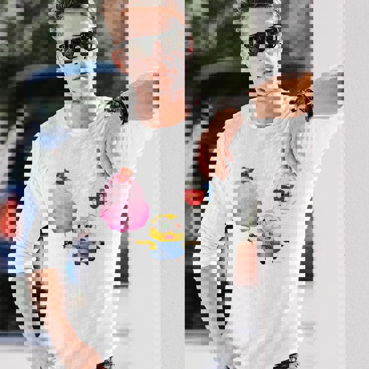 ミニオン Water Colorcotton Candy Bob 長袖Tシャツ 彼への贈り物