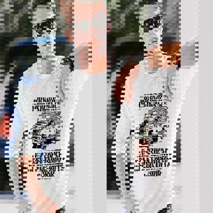 ミリタリーユーモア ランドローバーのファン 長袖Tシャツ 彼への贈り物