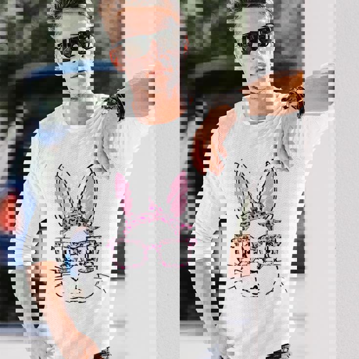 メガネをかけたウサギ ウサギ好き うさぎ好き うさぎの飼い主 おもしろ うさぎ 兎 長袖Tシャツ 彼への贈り物