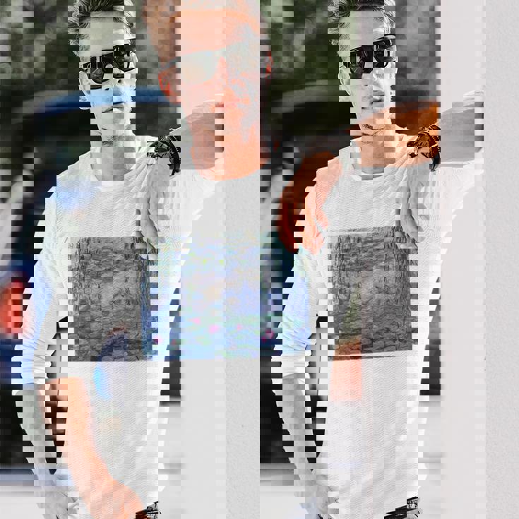 モネ 睡蓮 長袖Tシャツ 彼への贈り物