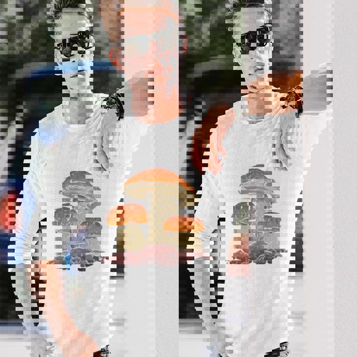 モレル茸 長袖tシャツ 長袖Tシャツ 彼への贈り物