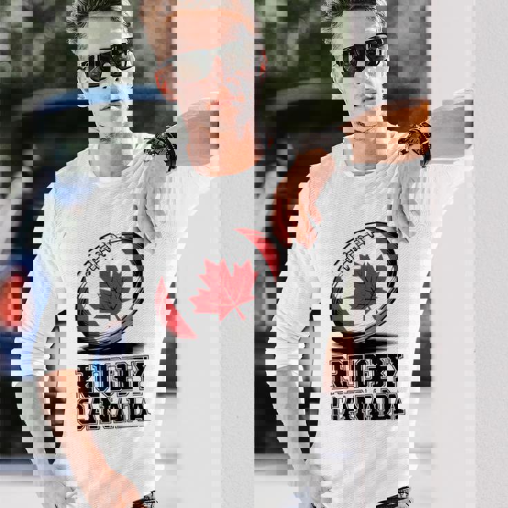 ラグビー カナダ ファン メープルリーフ スポーツ メンズ カナダ国旗 レディース 長袖Tシャツ 彼への贈り物