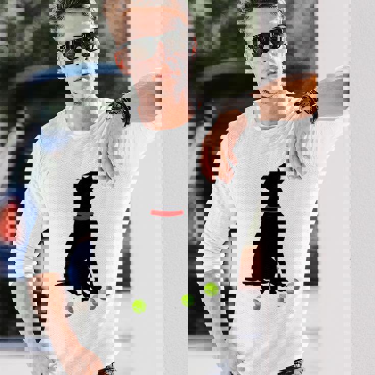 ラブラドールレトリバー 犬 イエロー ラボ テニスボール ギフト 長袖Tシャツ 彼への贈り物