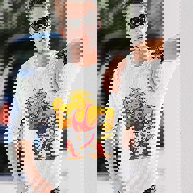 ランニング フィットネス スポーティ ユニコーン 長袖Tシャツ 彼への贈り物