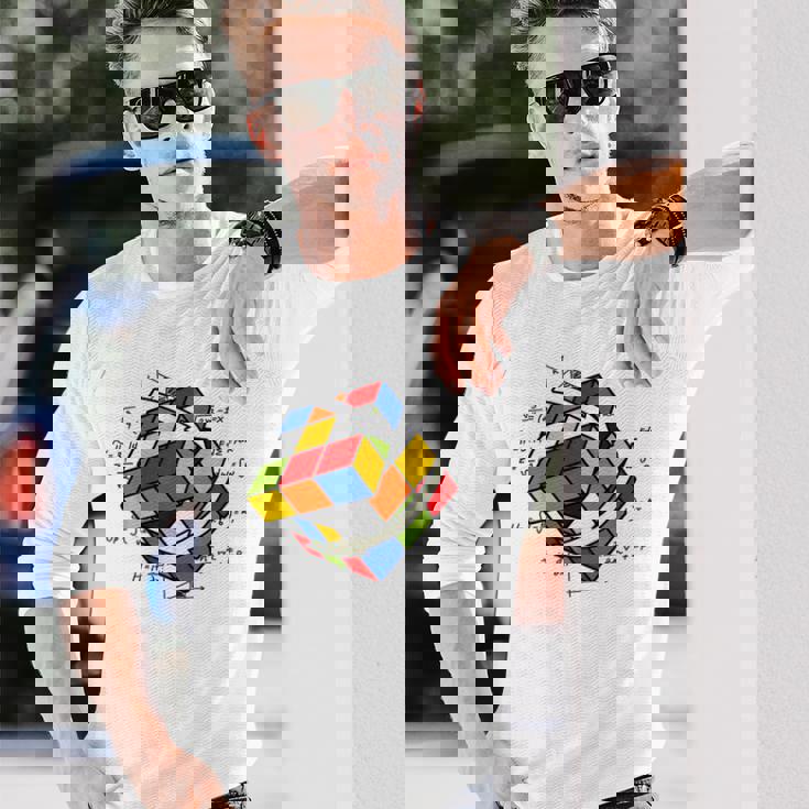 ルービックキューブ ルービックキューブ マジックキューブ レトロ ルービ ヴィンテージ オタク 長袖Tシャツ 彼への贈り物