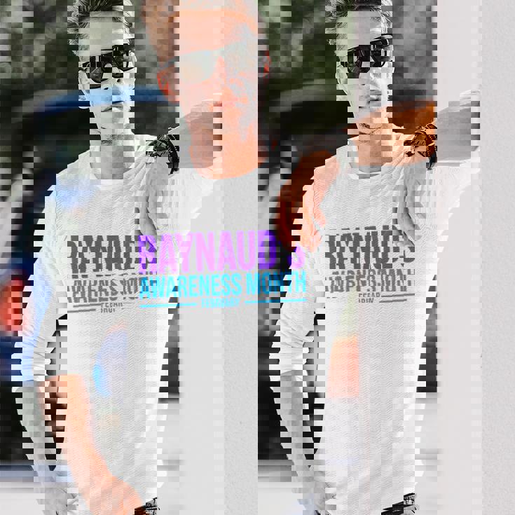 レイノー病啓発 レイノー啓発月間 長袖tシャツ 長袖Tシャツ 彼への贈り物