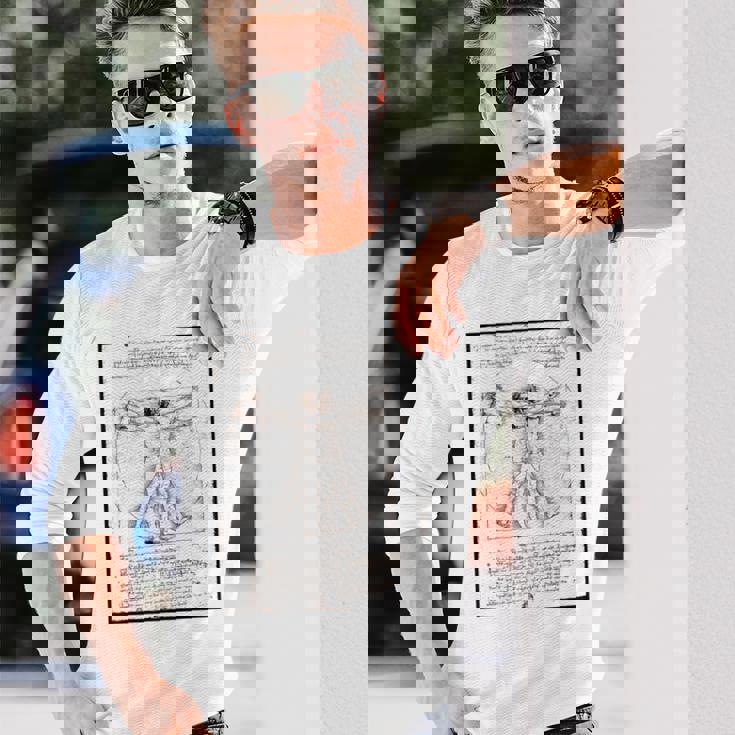 レオナルド・ダ・ヴィンチの「ヴィトルヴィア人」 オリジナル 長袖Tシャツ 彼への贈り物