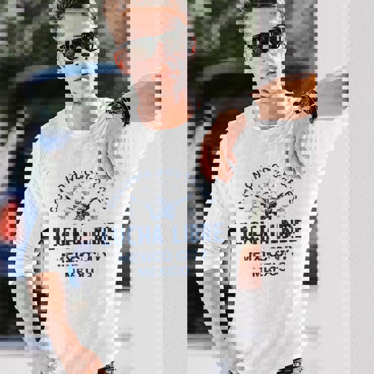 レスリング ルチャリブレ レスラー ヴィンテージ 長袖Tシャツ 彼への贈り物