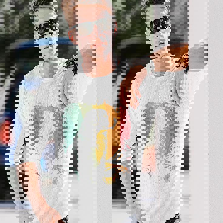 レトロなビンテージデザインのバーニーズマウンテンドッグ 長袖tシャツ 長袖Tシャツ 彼への贈り物