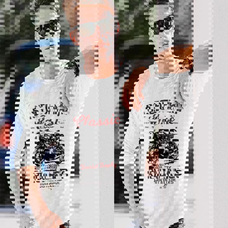 レトロマン島ttレースヴィンテージバイクレース 長袖tシャツ 長袖Tシャツ 彼への贈り物