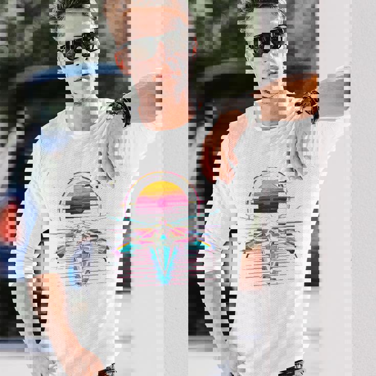 ローイング レトロウェーブ スカーリング 長袖tシャツ 長袖Tシャツ 彼への贈り物