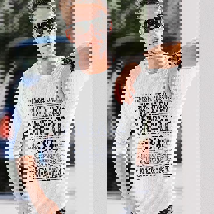 ヴィンテージ 1970 男性用 レトロ 面白い 1970 誕生日 長袖Tシャツ 彼への贈り物