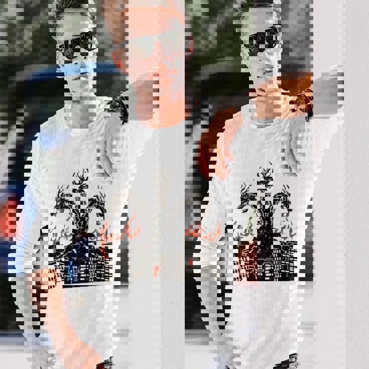 ヴィンテージ ドラゴンキング ギドラ アート サンセット 日本人 キッズ メンズ 長袖Tシャツ 彼への贈り物