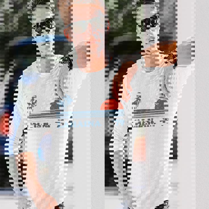 ヴィンテージ ラハイナ マウイ ハワイ ビーチ レトロ ハワイアン 70年代ギフト 長袖Tシャツ 彼への贈り物