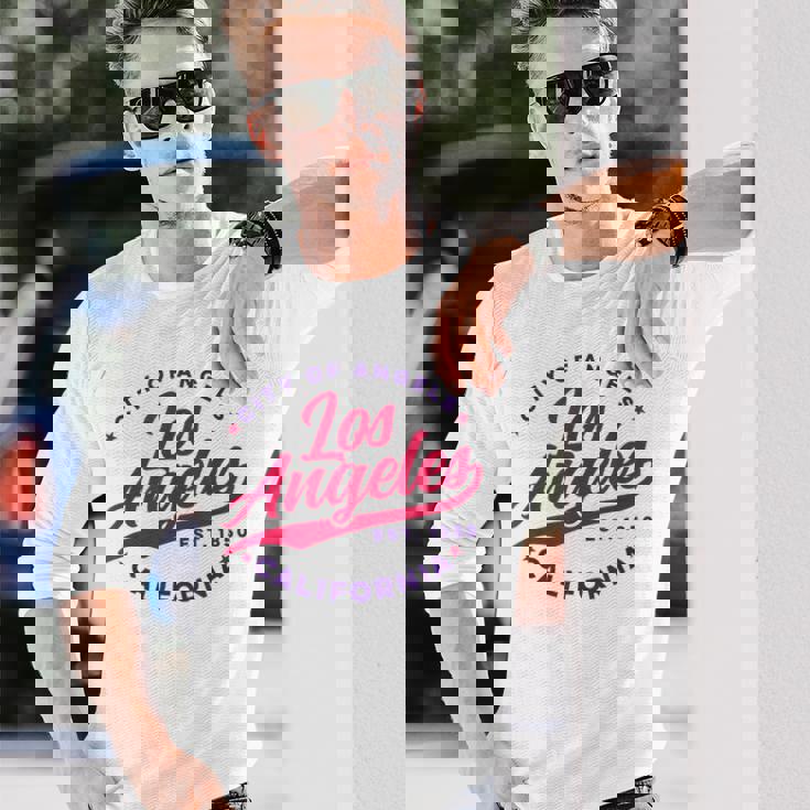 ヴィンテージ ロサンゼルス エンゼルス カリフォルニア レッドテキスト 長袖Tシャツ 彼への贈り物