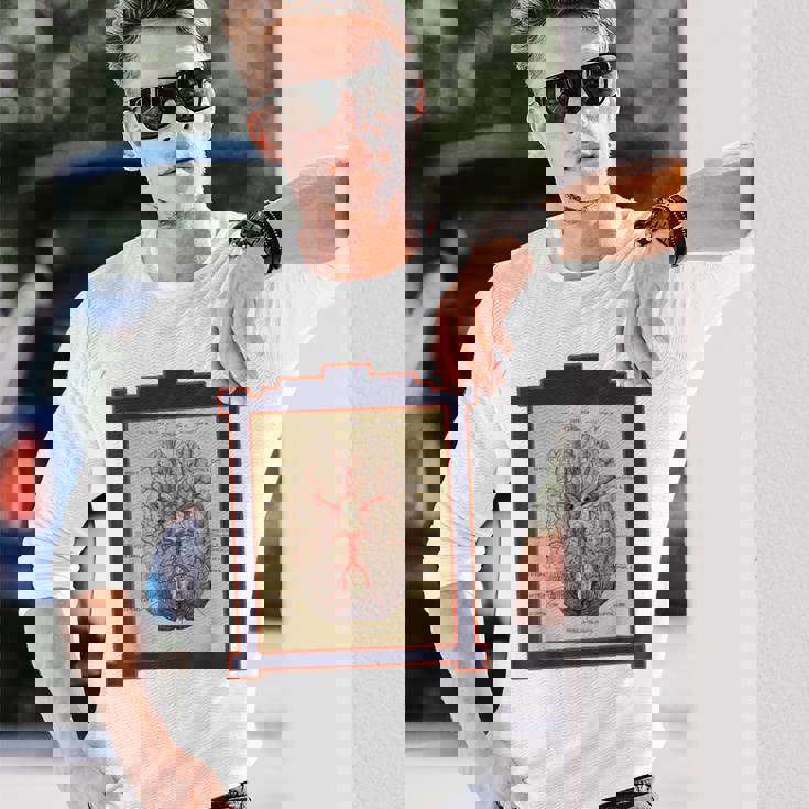 ヴィンテージ 人間の脳 解剖図 長袖Tシャツ 彼への贈り物