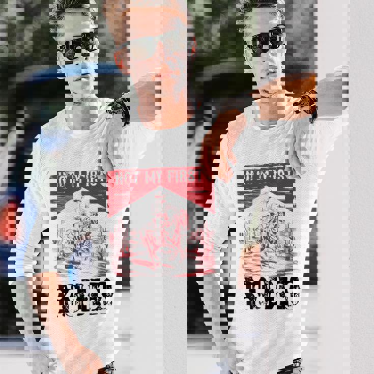 ヴィンテージ・ノット・マイ・ファースト・ロデオ、ファニー・ライディング・カウボーイ・ロデオ 長袖Tシャツ 彼への贈り物